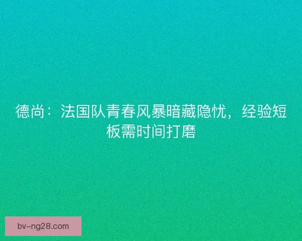 德尚：法国队青春风暴暗藏隐忧，经验短板需时间打磨